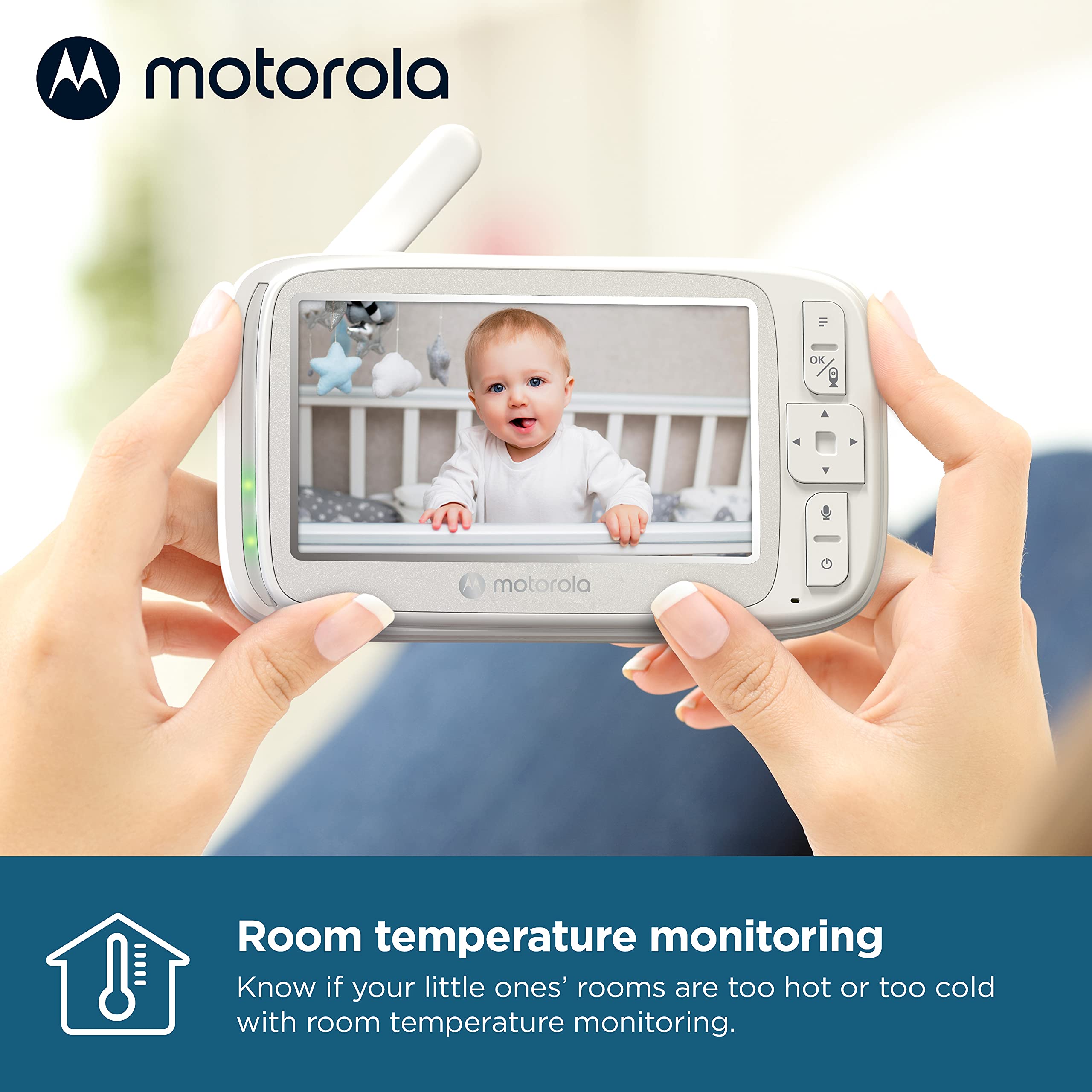 Temperature sensor helps you track nursery climate at a glance.
