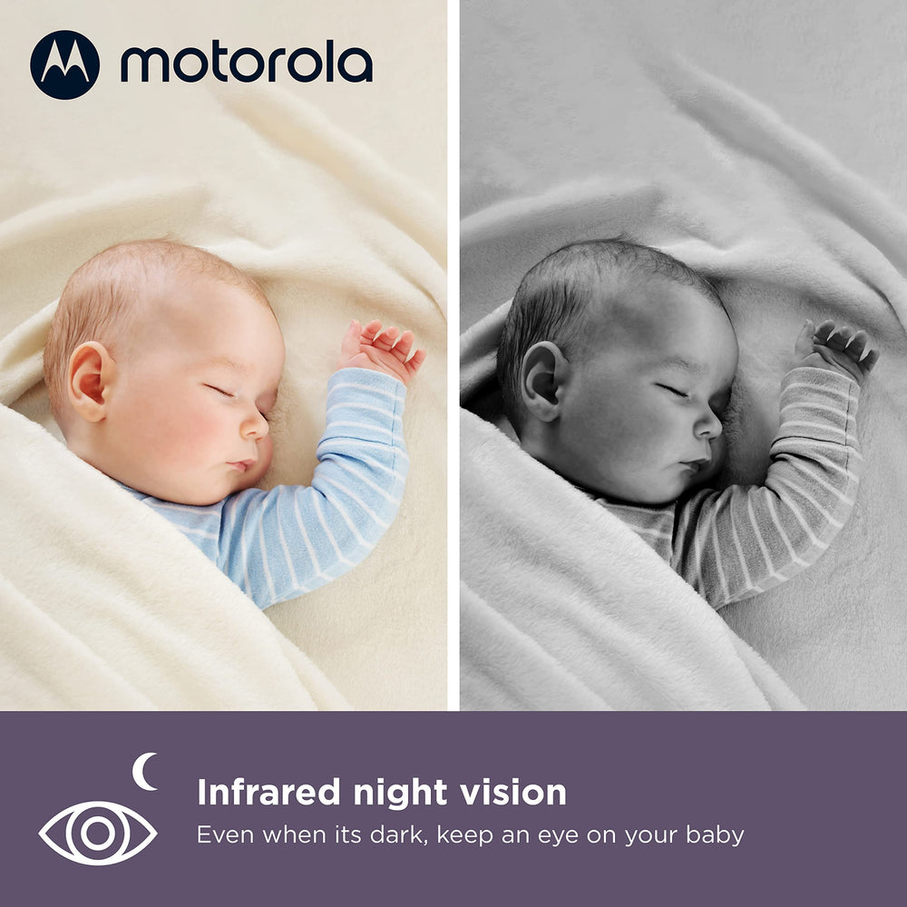 Mood light and lullabies support a soothing bedtime routine.