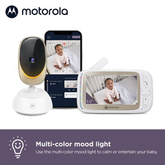 Motorola Nursery VM85 app access lets you check baby from anywhere on your smartphone.