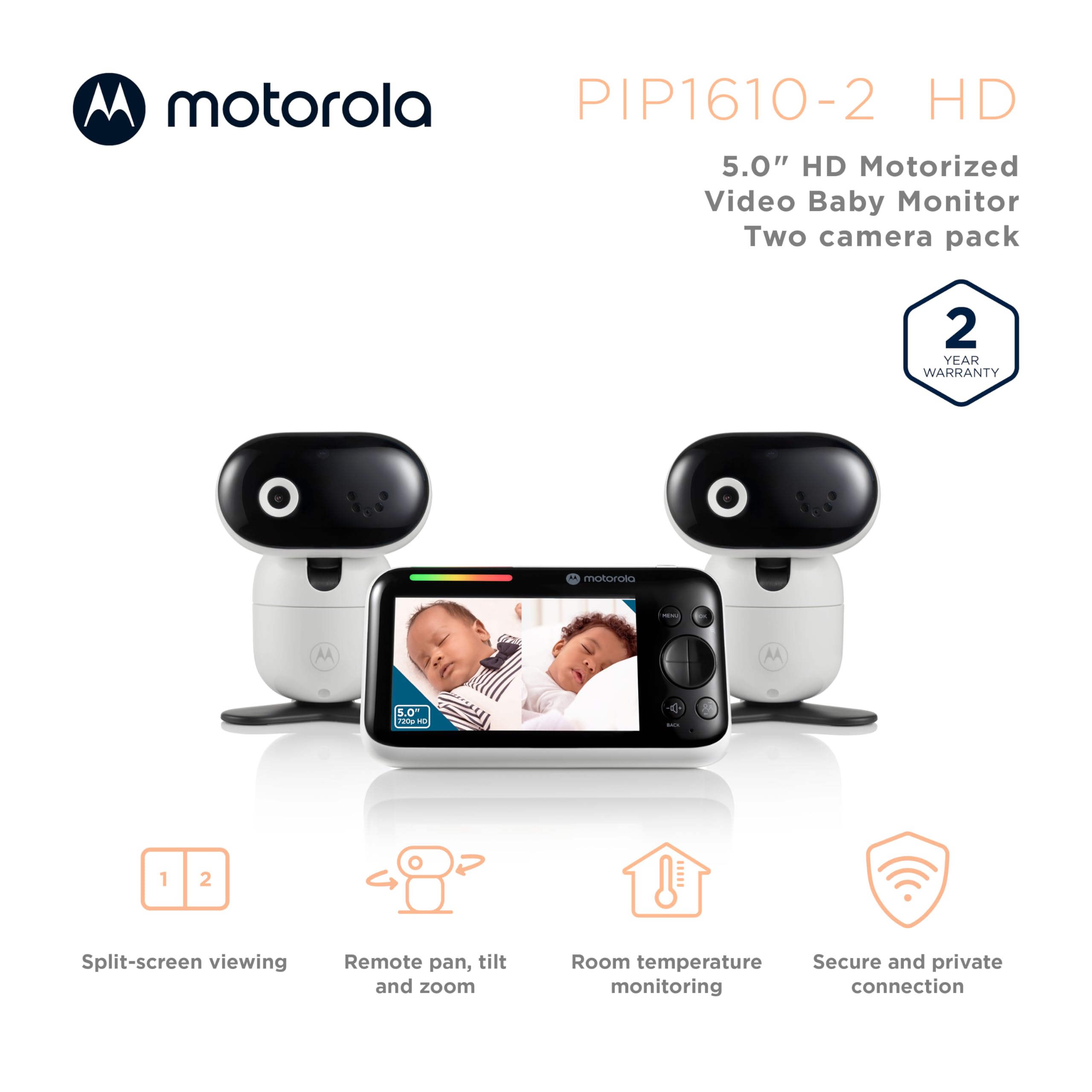 Motorola Nursery wall mount kit for flexible placement and easier baby surveillance.
