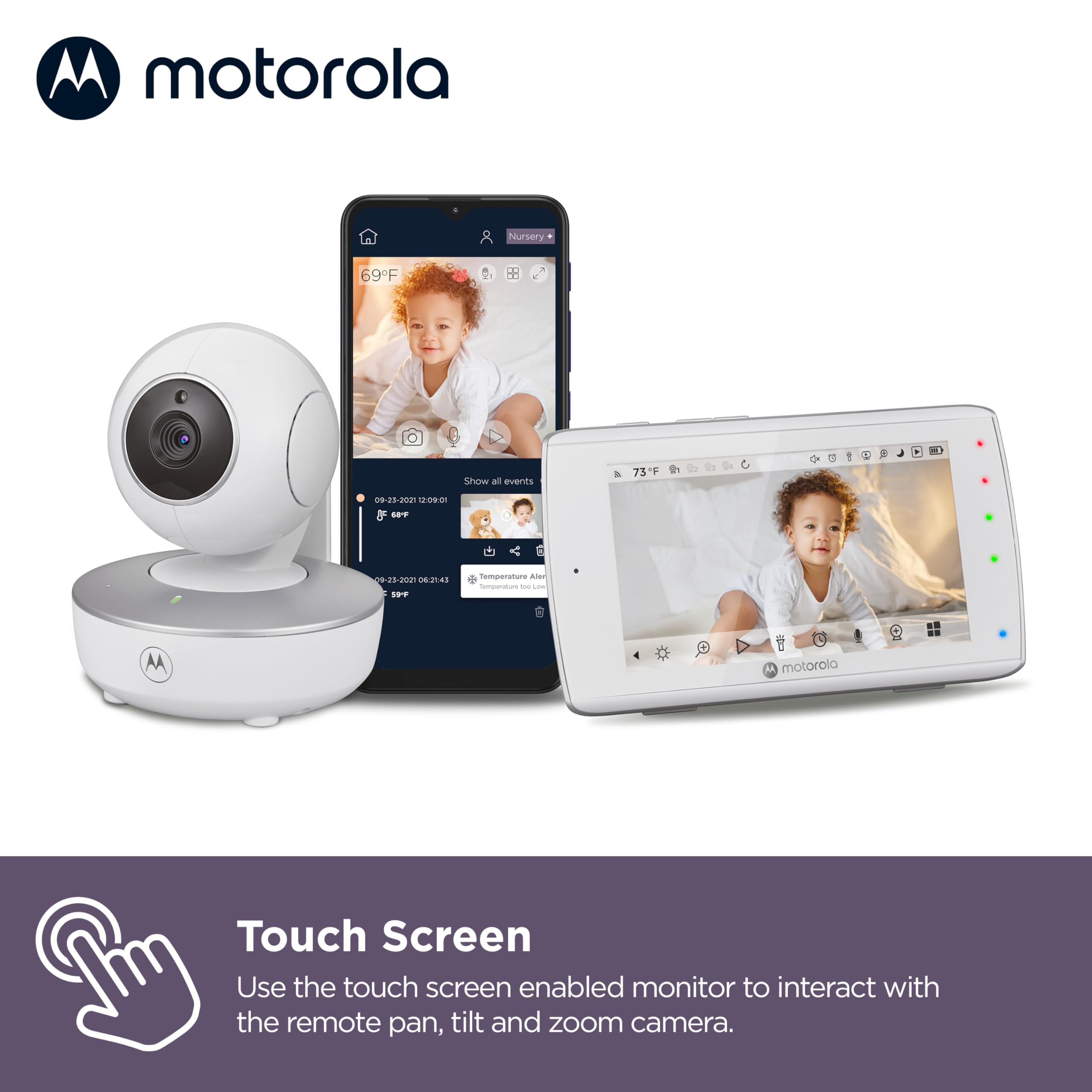 Motorola Nursery wifi video feed connects securely to the companion app