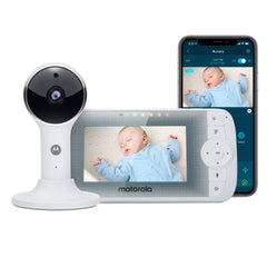 Motorola VM64 camera view delivers a clear nursery feed for attentive monitoring.
