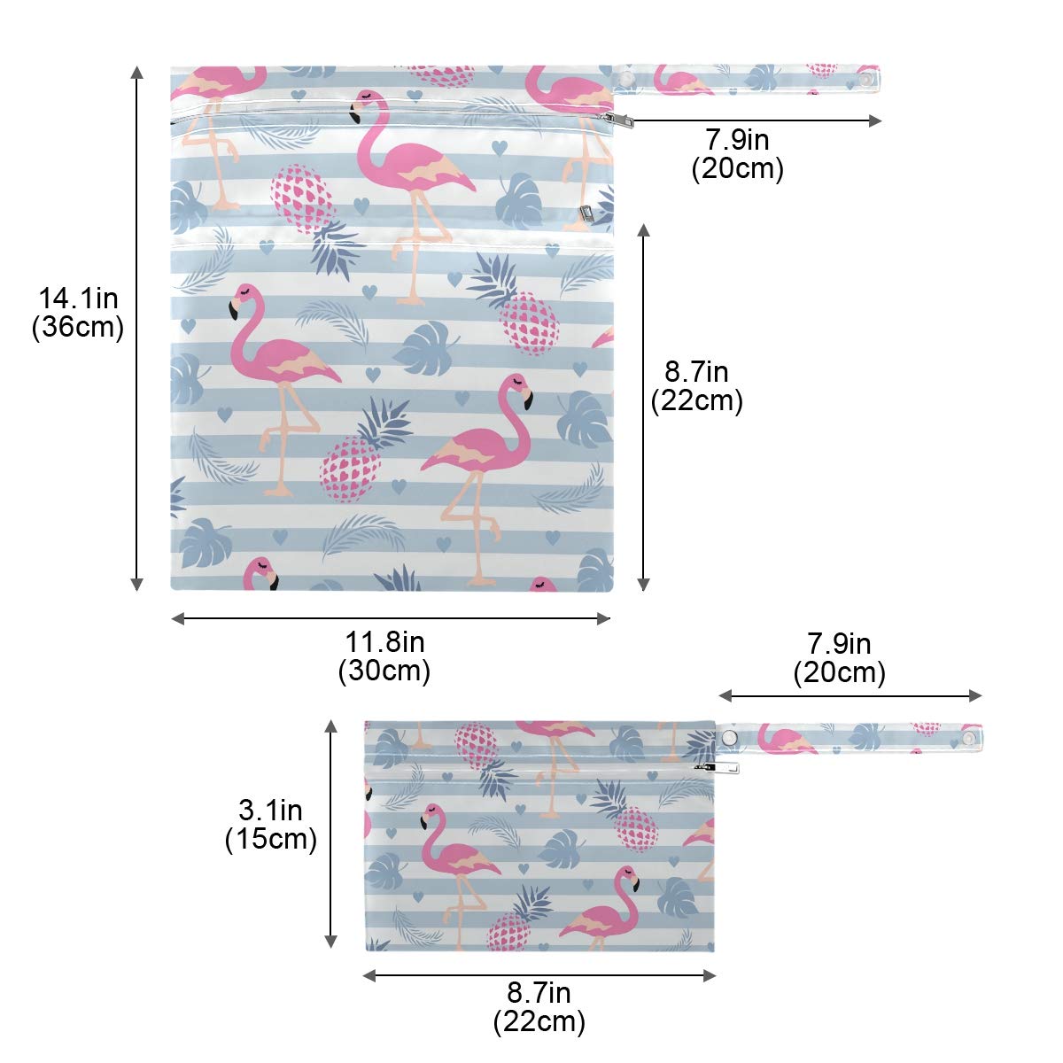 Moudou Flamingo wet dry bag ideal for travel and beach days.