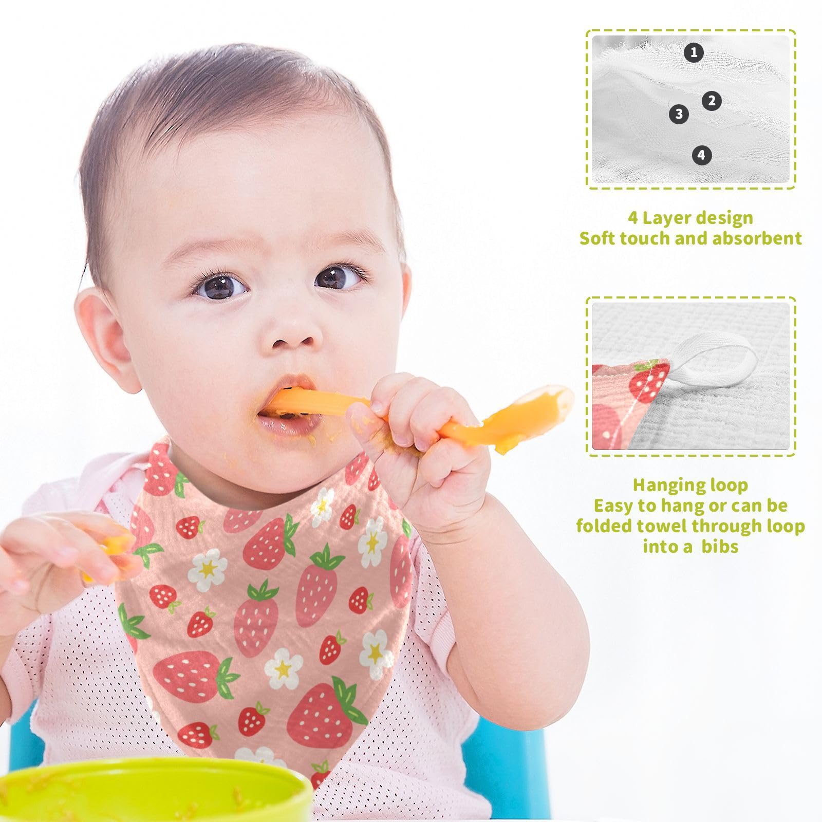 Moudou Strawberry washcloth ideal for baby bath routines