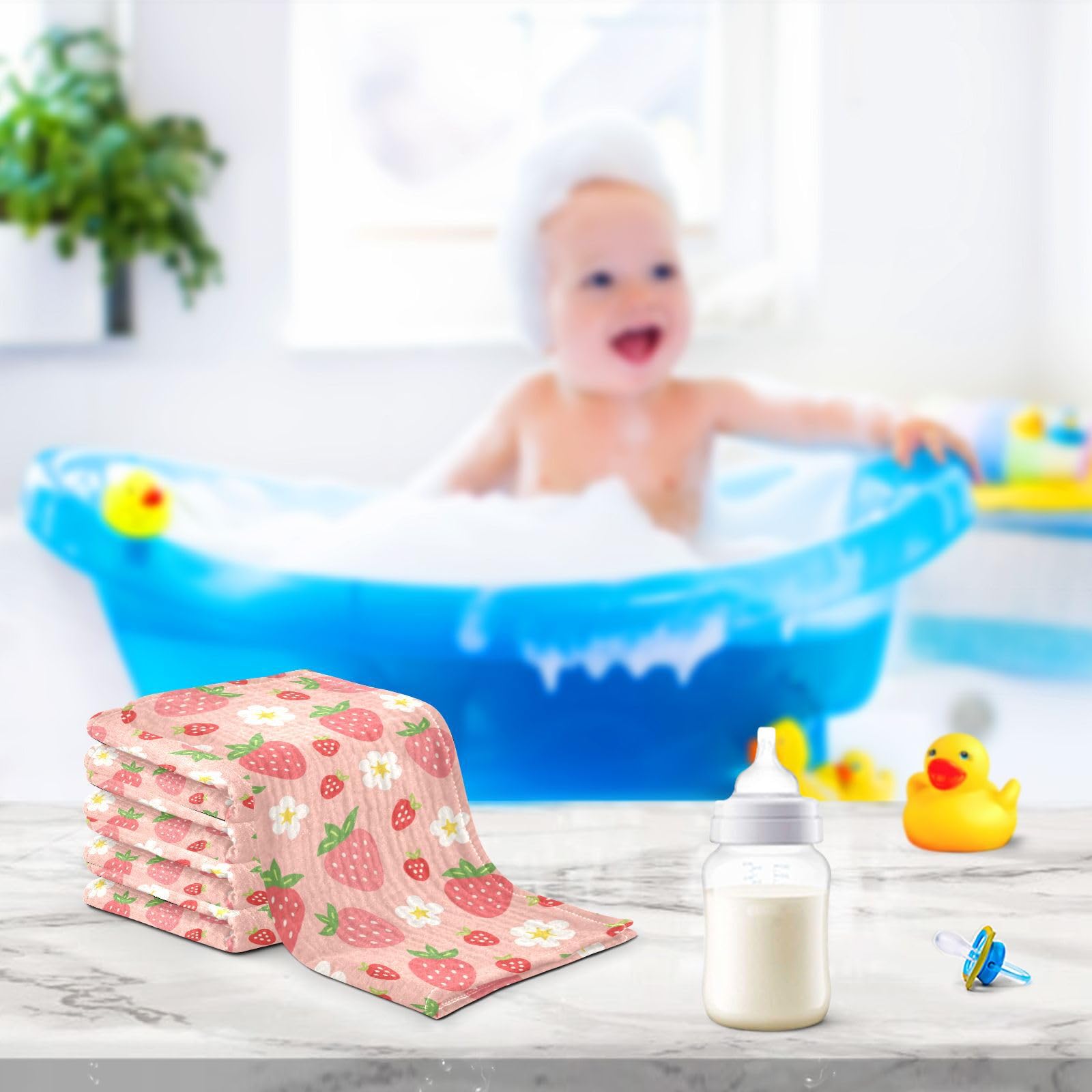 Moudou baby washcloth used as face towel and burp cloth