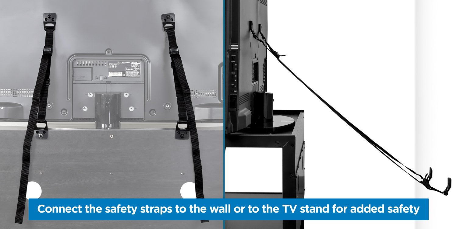 Mount-It! safety straps dresser and shelf example keeps heavy items steady.