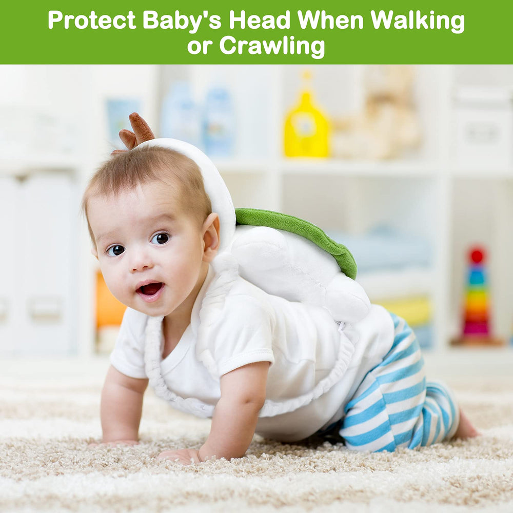 Mounting UP turtle design protector used during crawling and walking activities.