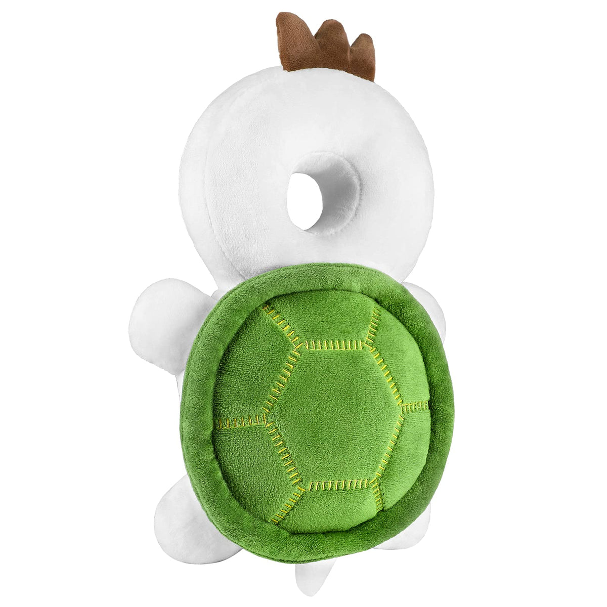 Mounting UP baby head protector front view with turtle design for comfortable play protection.