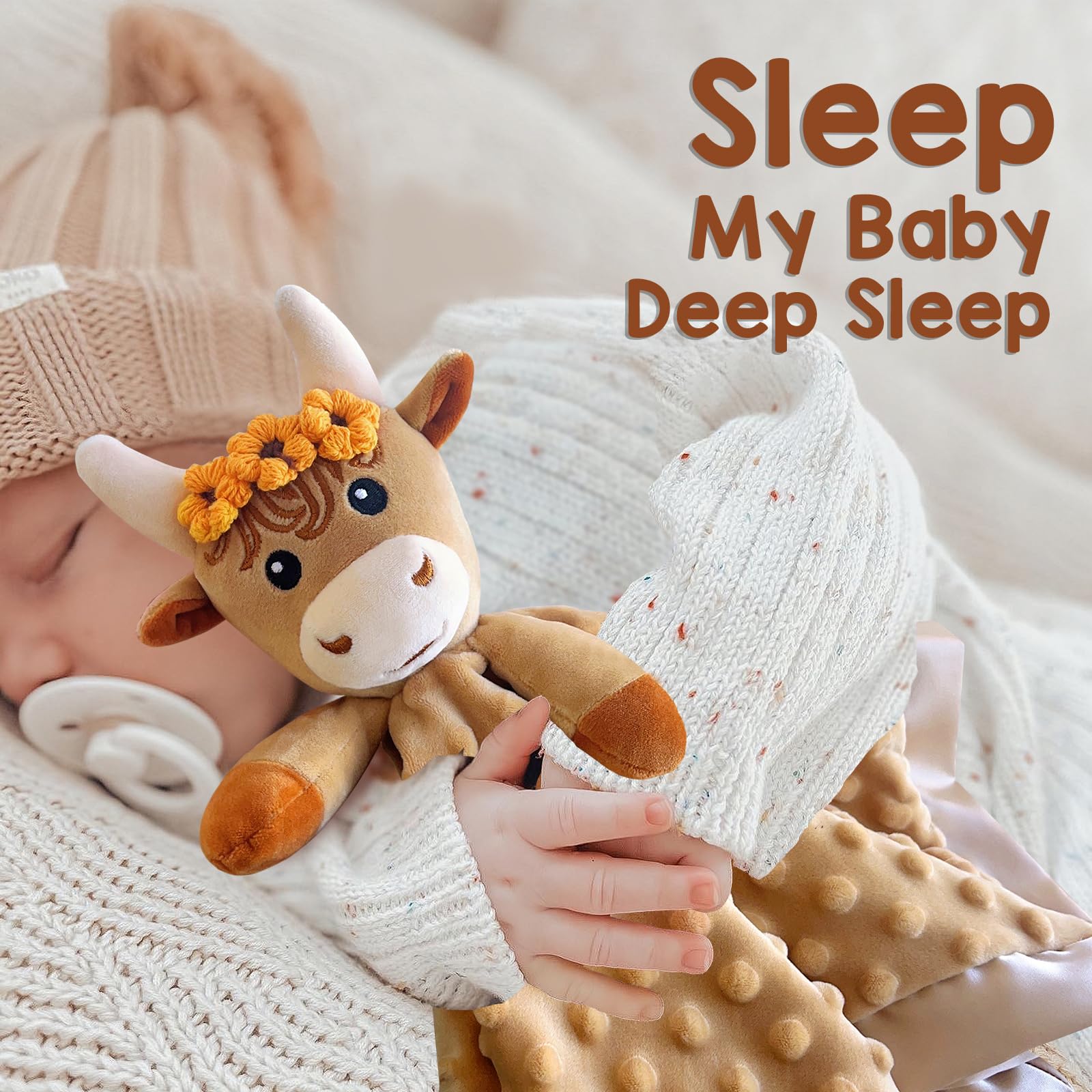 MOVEPAI ultra-soft microfiber lovey for newborn cuddles