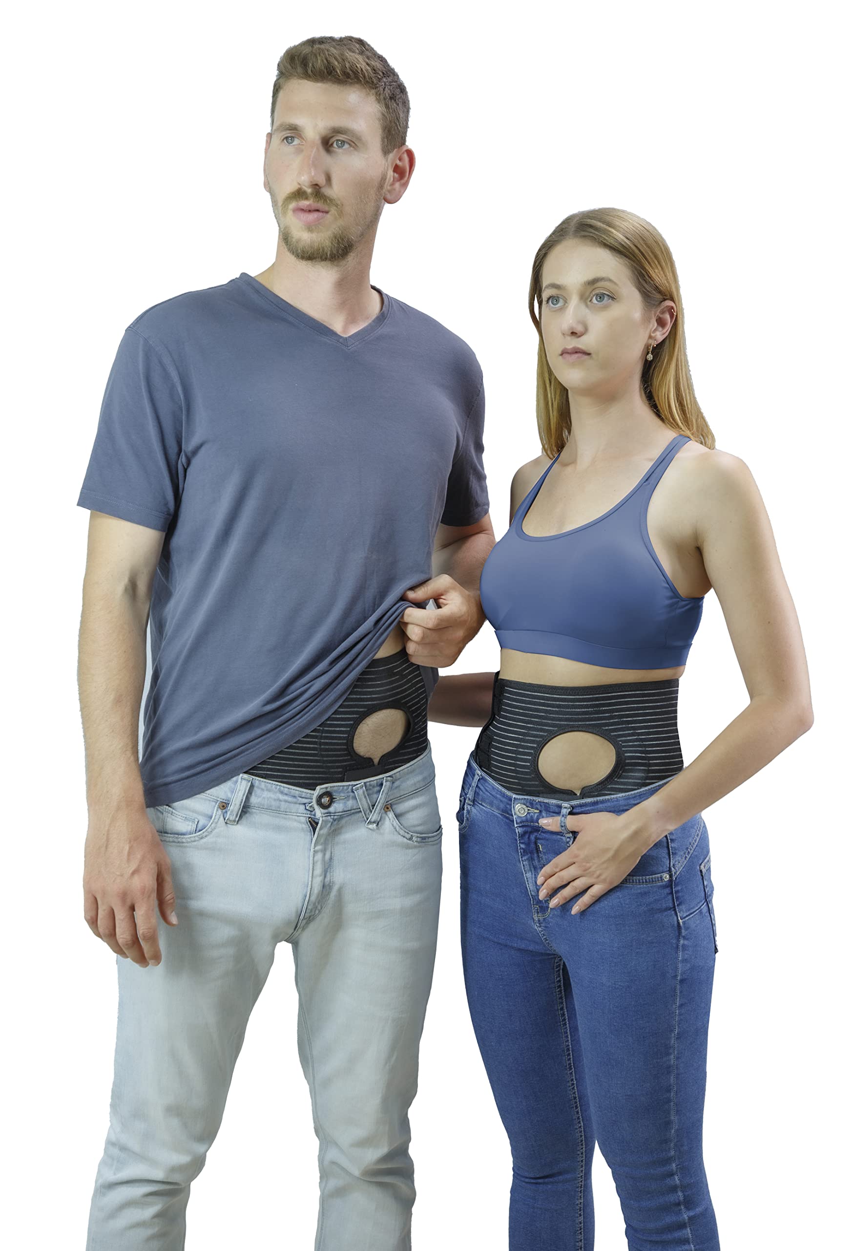 Movibrace stoma pouch support adjustable opening keeps the appliance against the body
