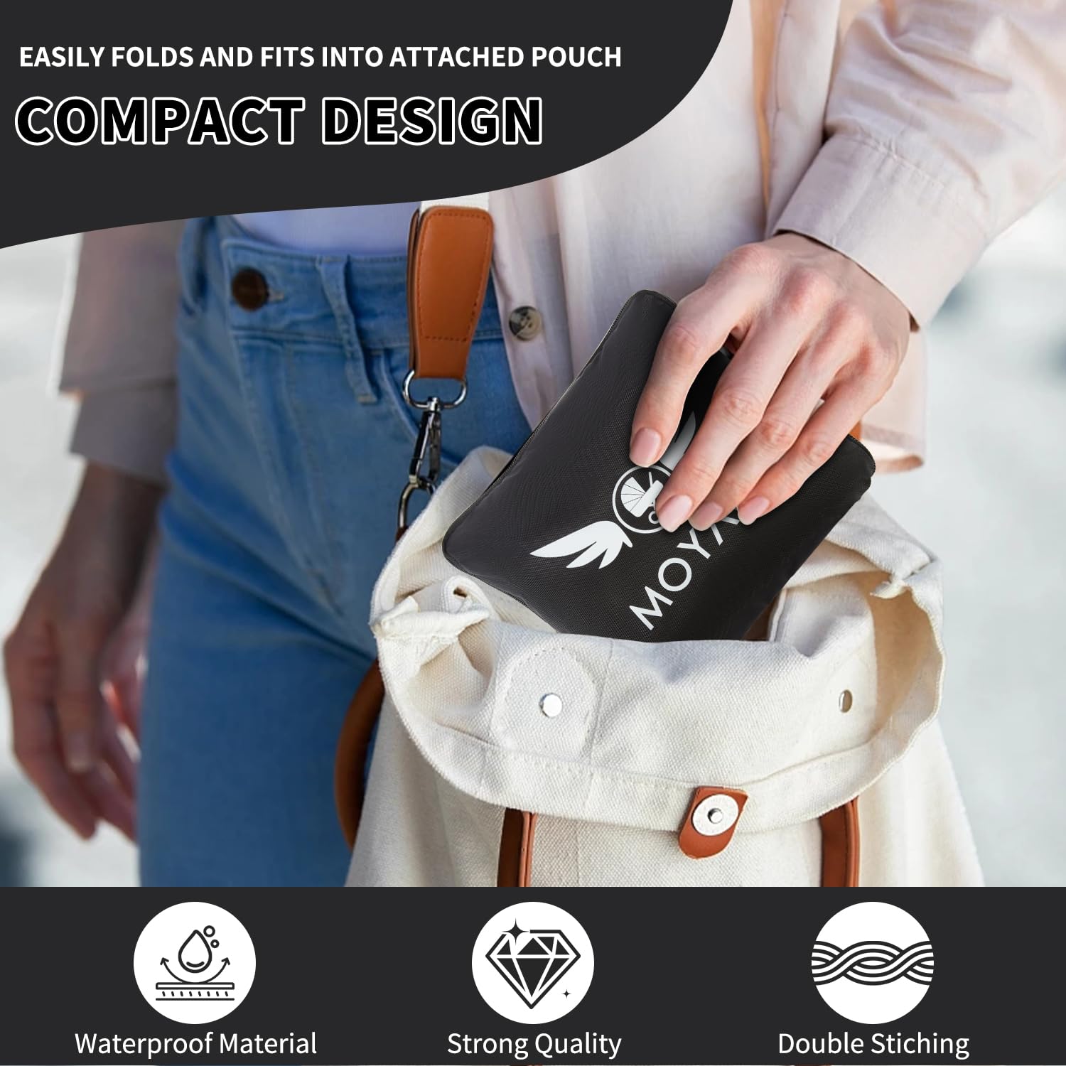 MYQ MOYAQI travel bag folds flat for compact storage between flights