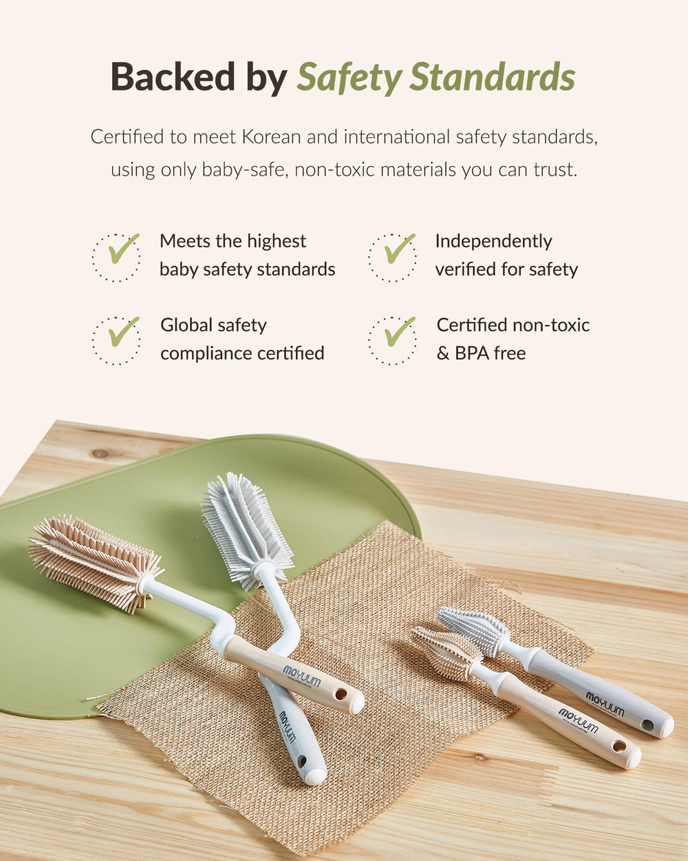 Moyuum mint color set ideal for a tidy, hygienic kitchen routine