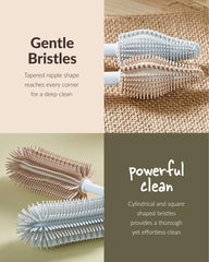 Moyuum brush with rotating handle reaches every nook for easy cleaning