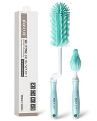 Moyuum silicone bottle brush with 360-degree handle for thorough bottle cleaning