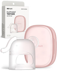 MOYUUM silicone elephant grip teether hand helps easy gripping during teething.