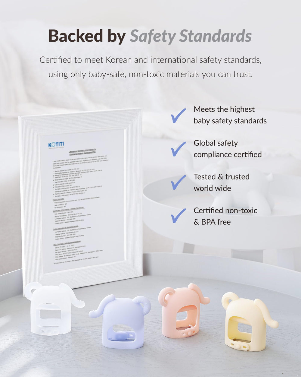 MOYUUM heat-resistant teether withstands boiling and steam sterilization.