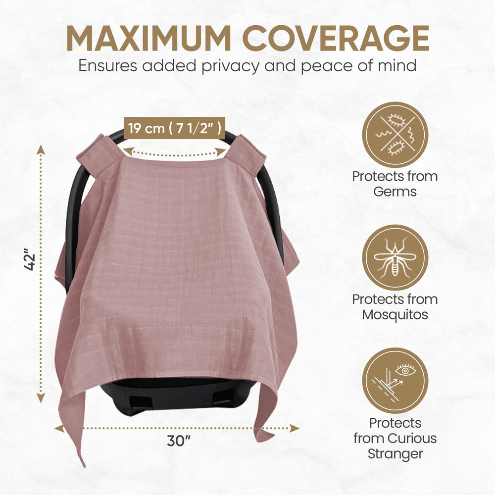 MOZAH pale mauve nursery style cover for stylish outings.