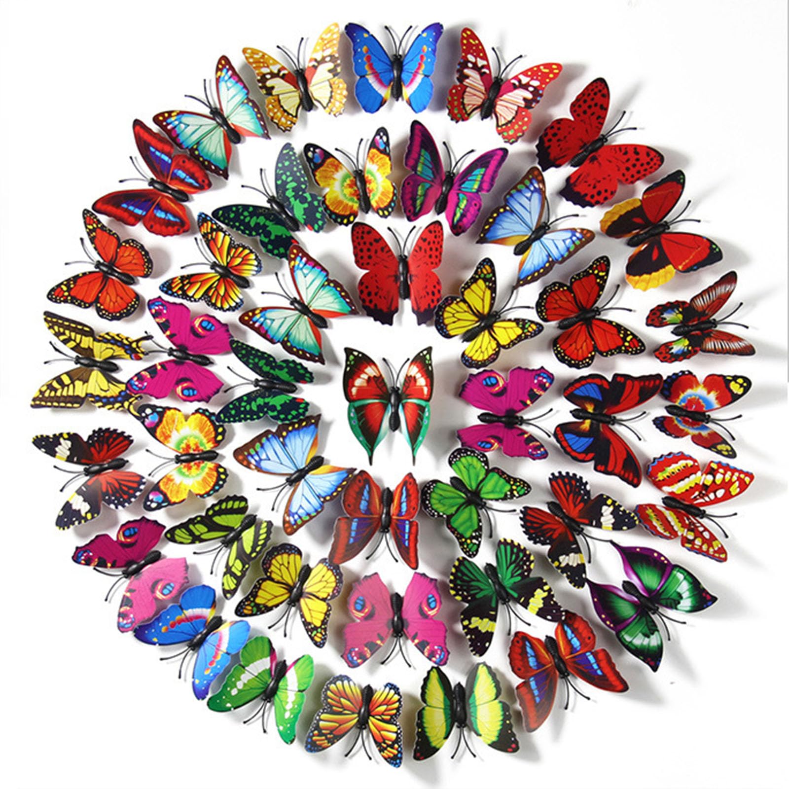 Mozhixue 3D flying butterflies wall decor blue for a dreamy ceremony backdrop.