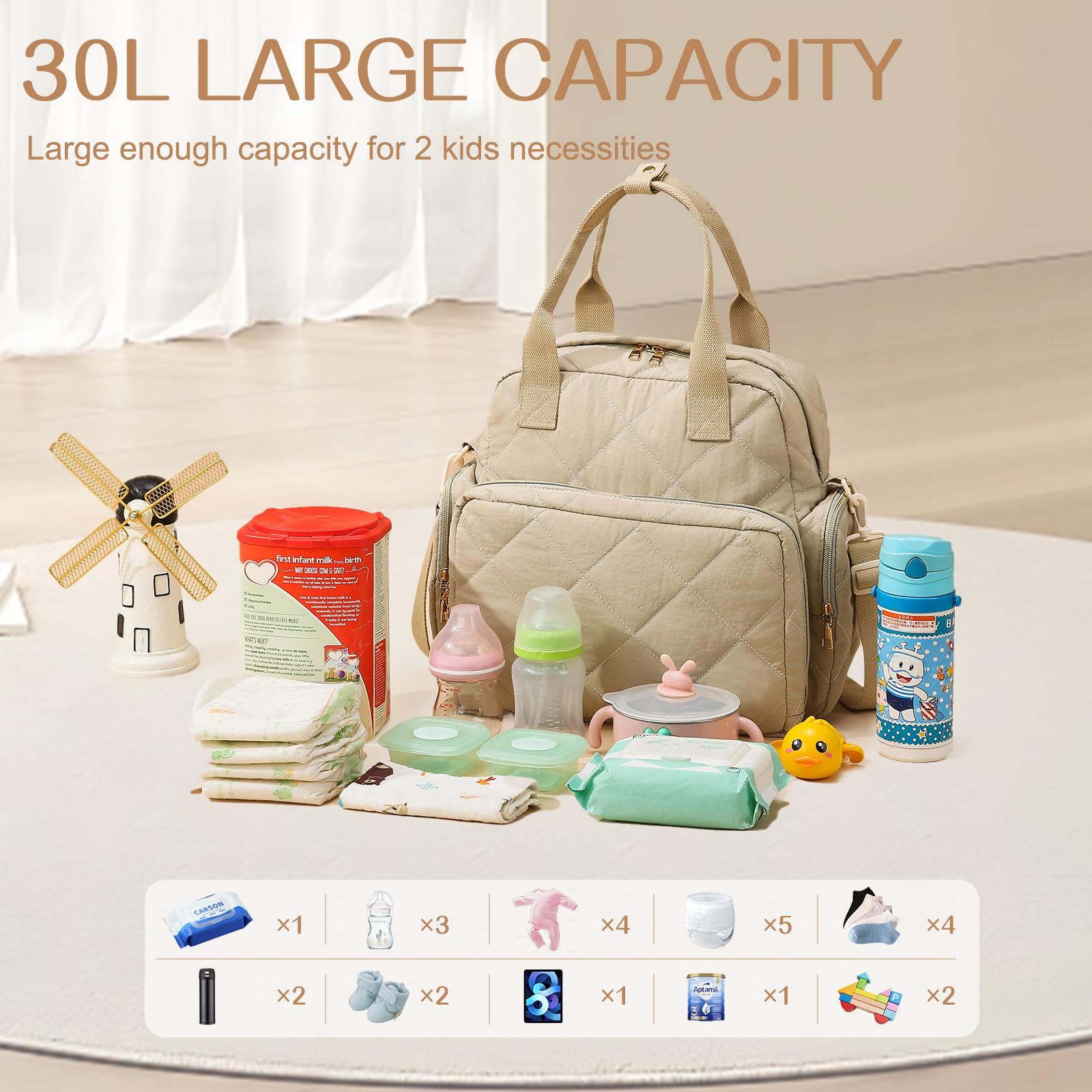 Mozzilog waterproof nylon quilting protects contents in all weather