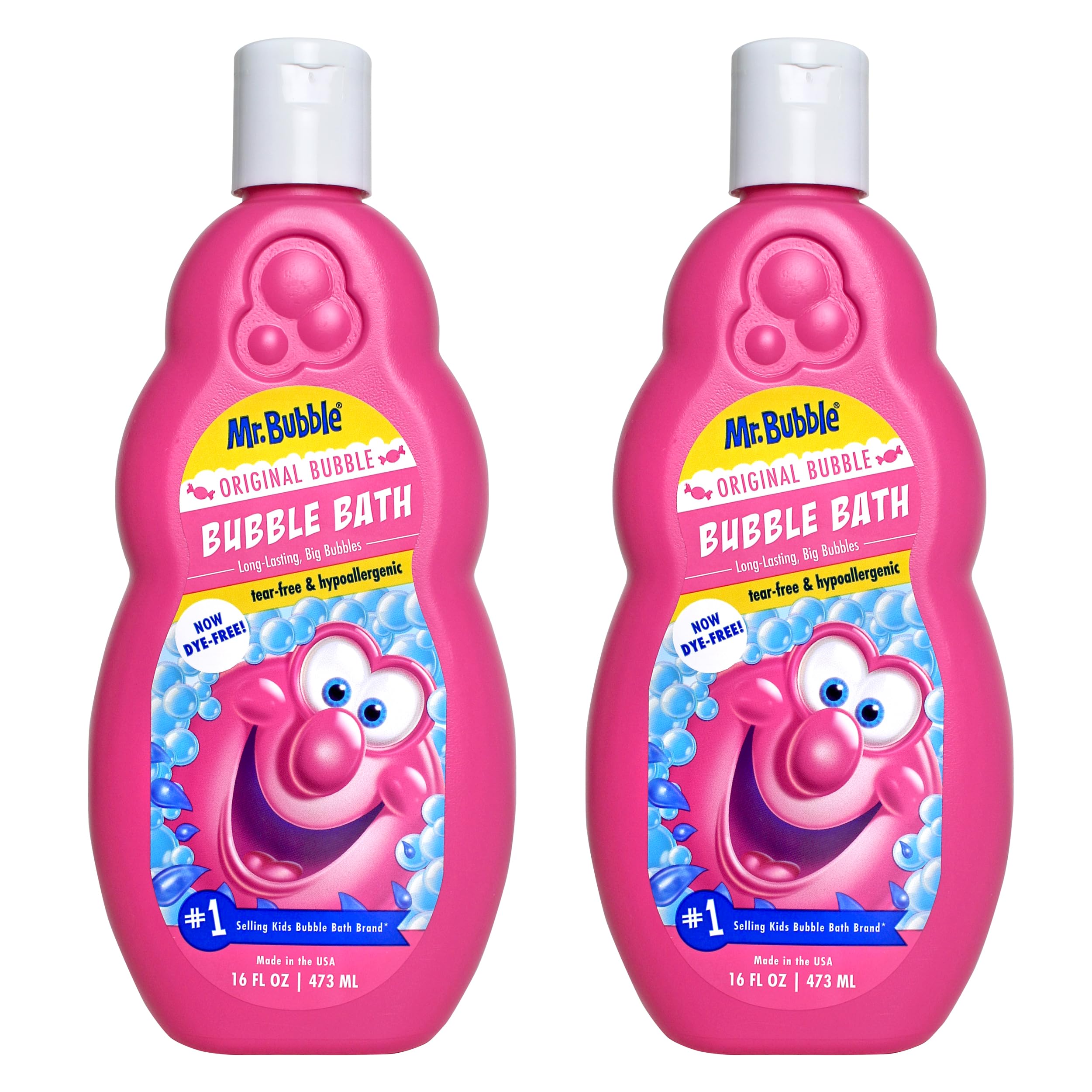 Mr. Bubble Original Bubble Bath bottle with large bubbles for family fun.