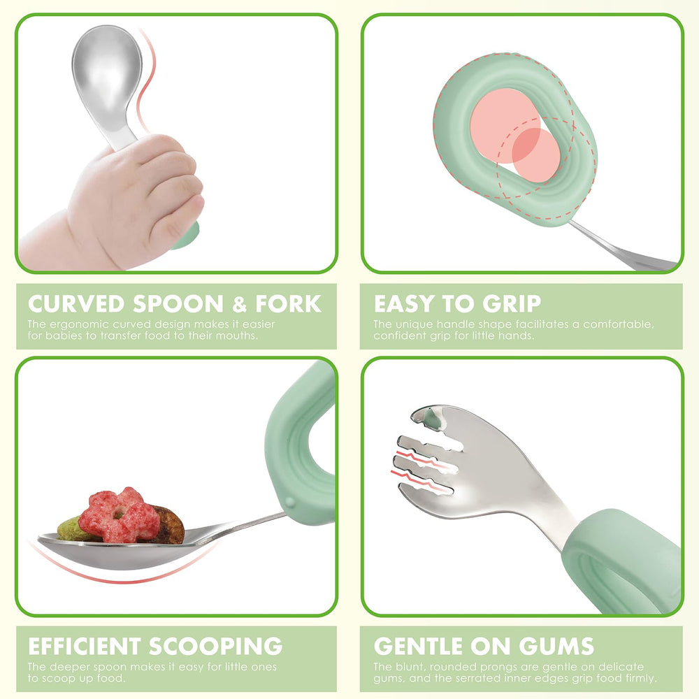 MR. CHOU included stainless steel spoon and fork ensure complete feeding set.