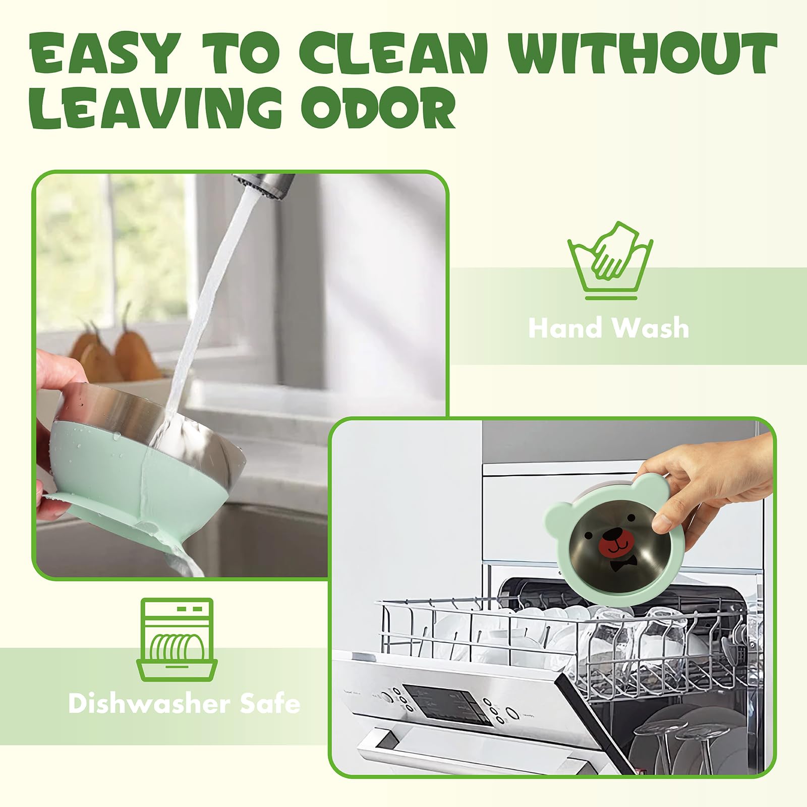 MR. CHOU easy-clean interior resists food buildup for quick after-meal cleanup.