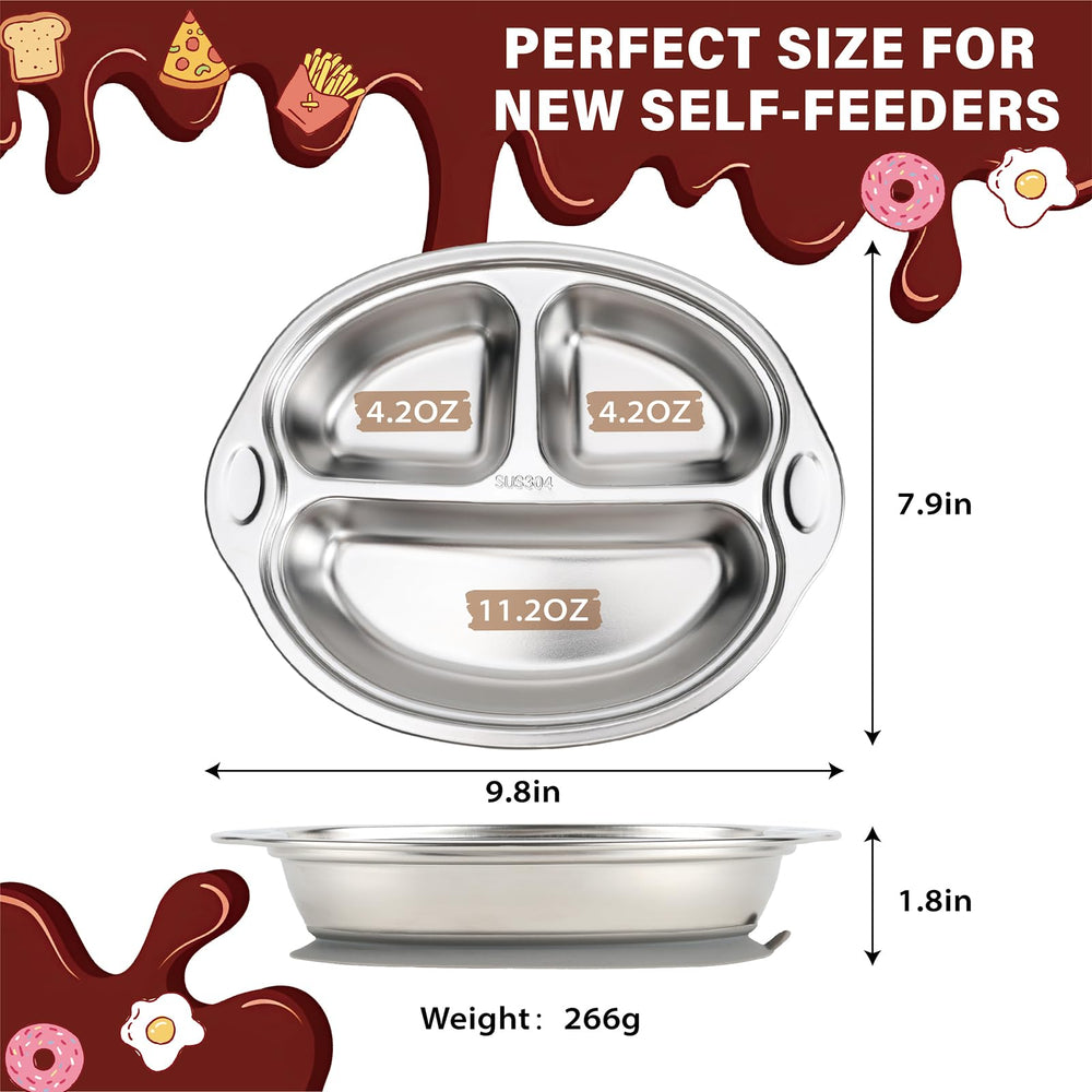 MR. CHOU divided plate promotes independent dining during family meals.