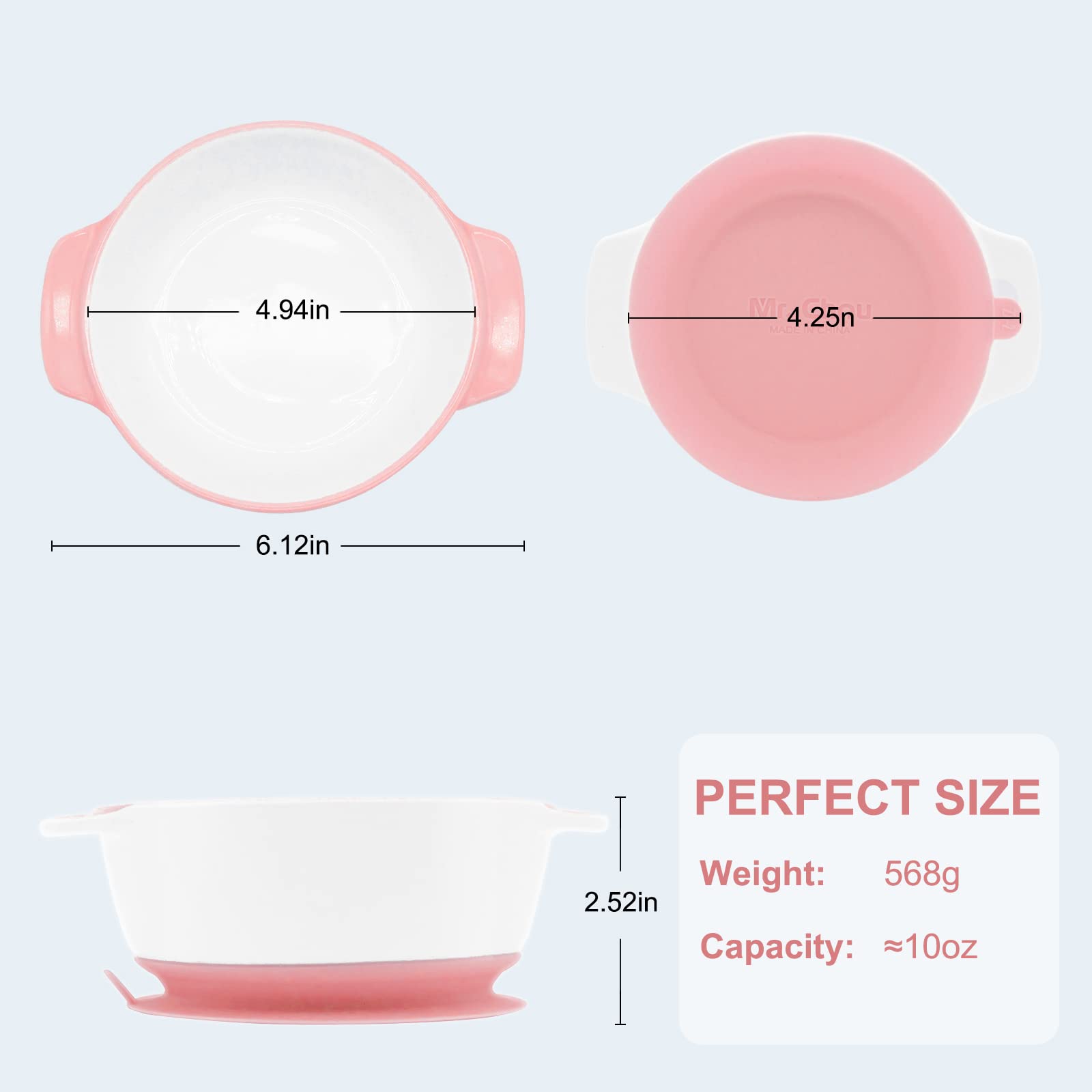 MR. CHOU pink bowl on table ready for everyday family meals.