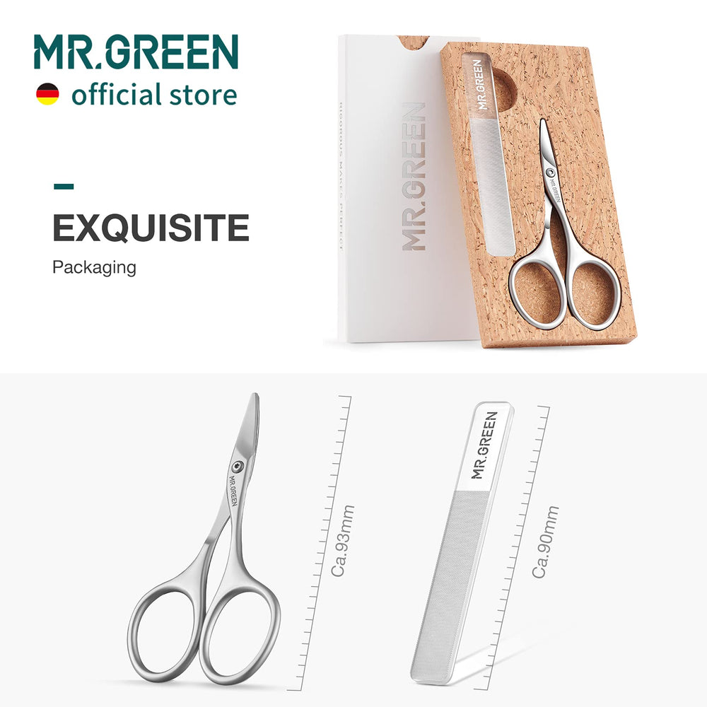 MR.GREEN glass file smooths nails for gentle finishing.