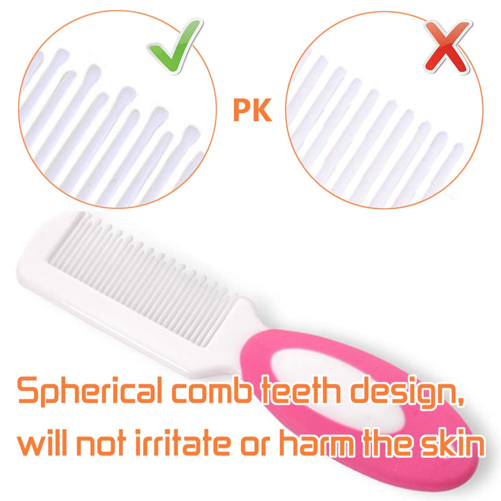MR LION baby comb with spherical teeth safely detangles delicate hair.