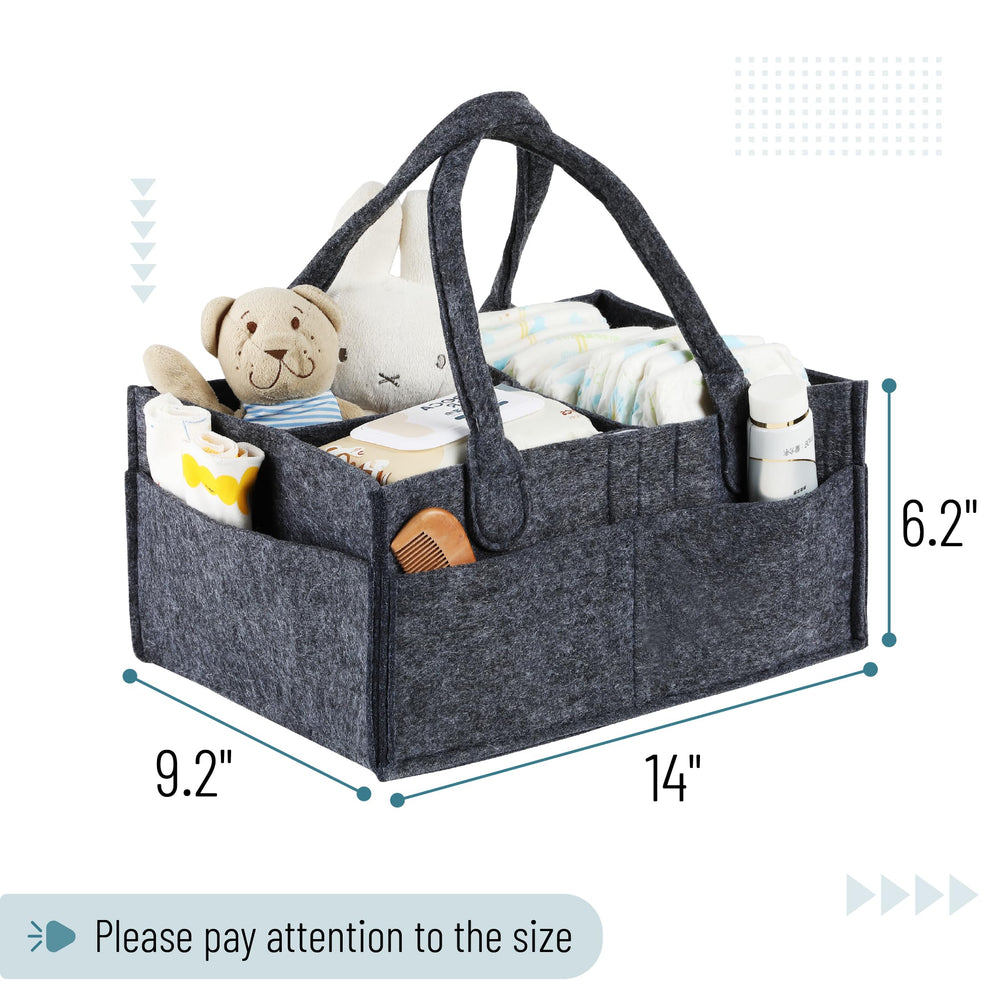 Mr. Pen diaper caddy interior compartments keep diapers, wipes, and bottles neatly organized.
