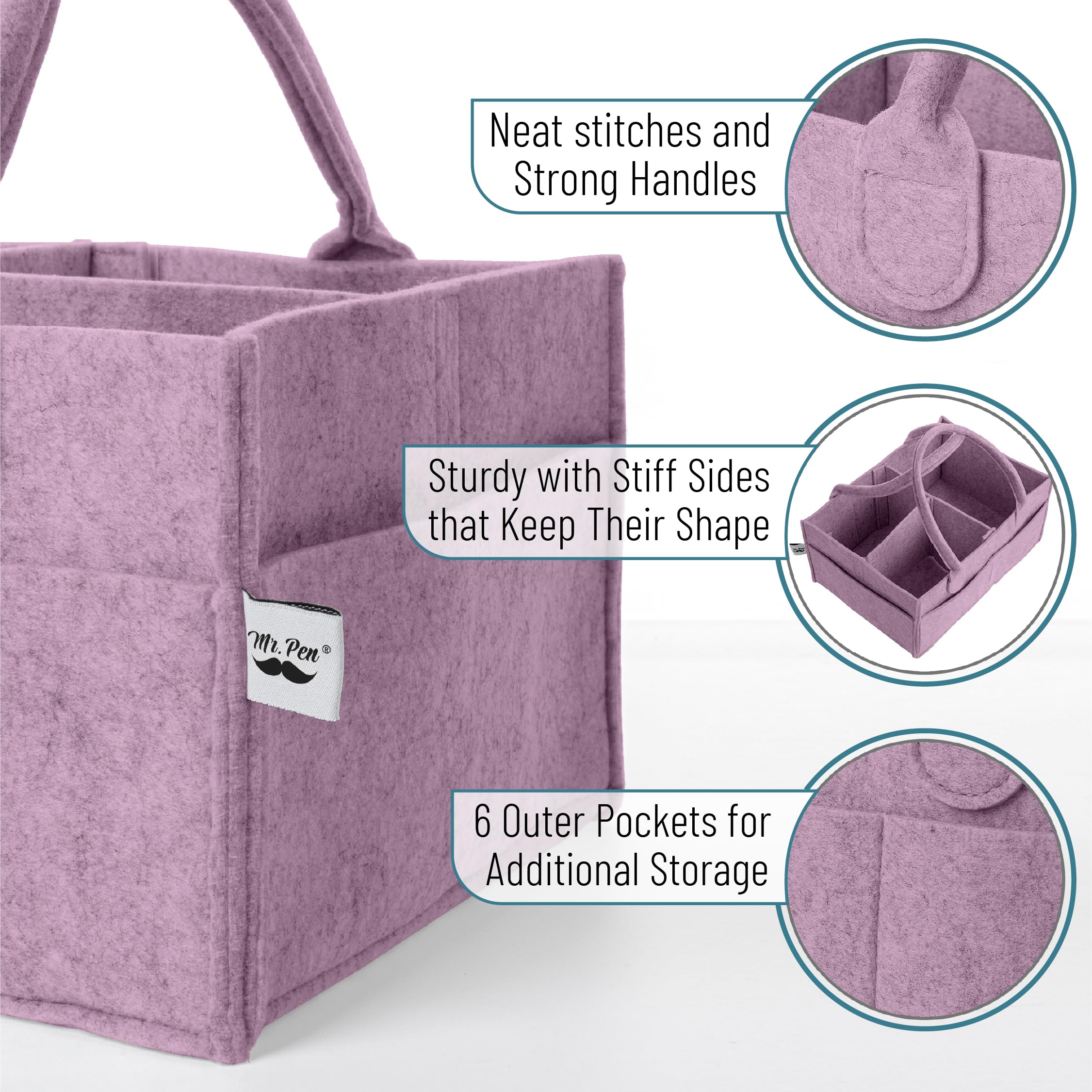 Mr. Pen Orchid Mist caddy folded flat for compact storage.