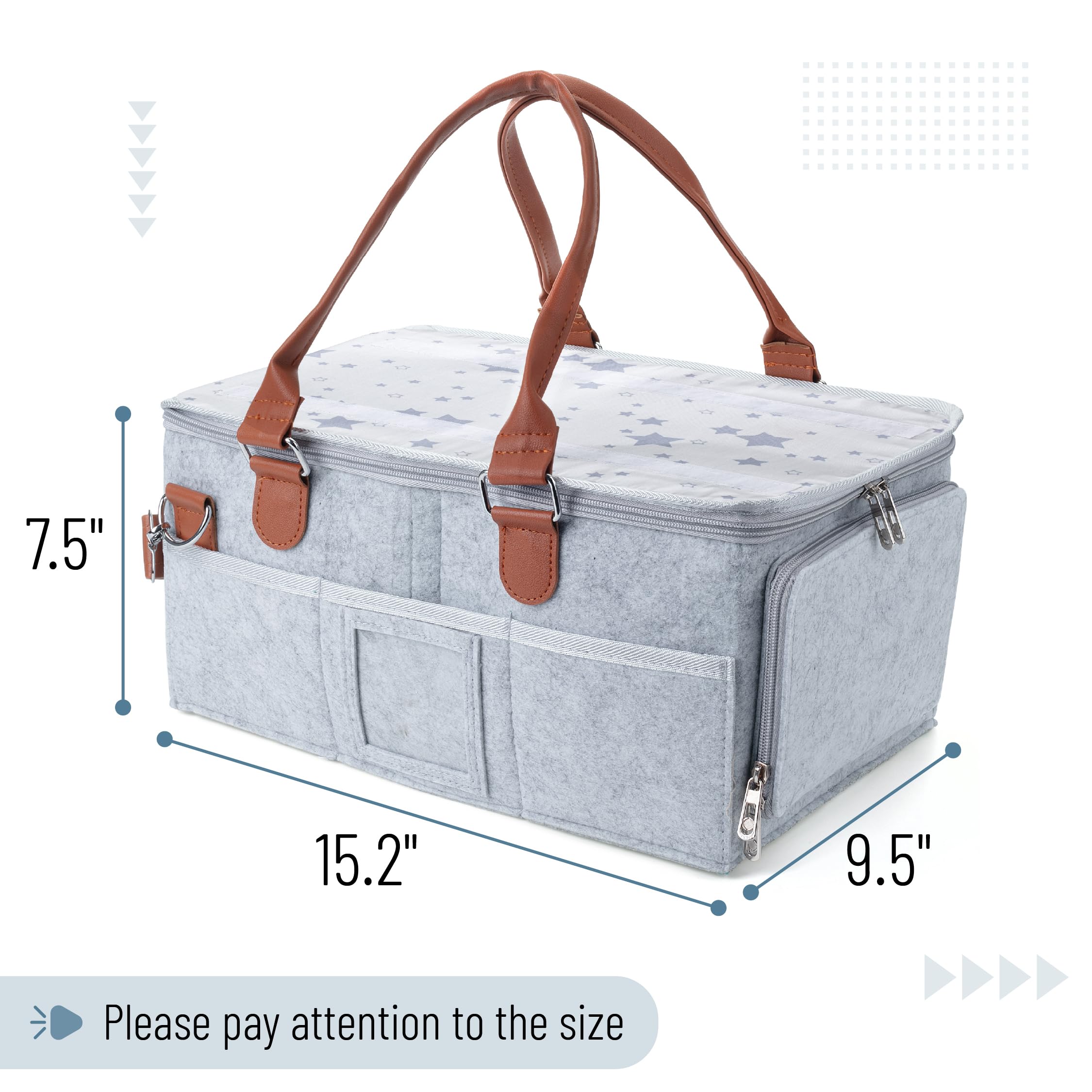 Mr. Pen diaper caddy with divided compartments keeps wipes organized