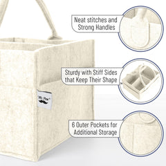 Mr. Pen beige organizer with side pockets for pacifiers and small items