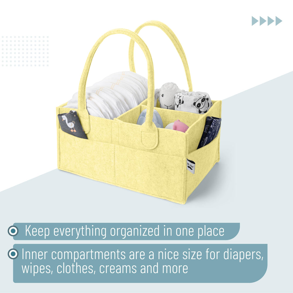 Mr. Pen Lemon Glow collapsible caddy demonstrating portable organization for travel.