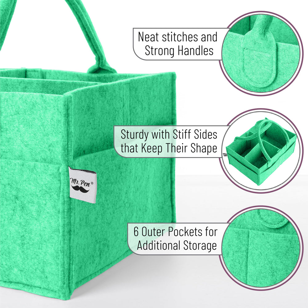 Mr. Pen Baby Diaper Caddy Organizer features six side pockets for quick access.