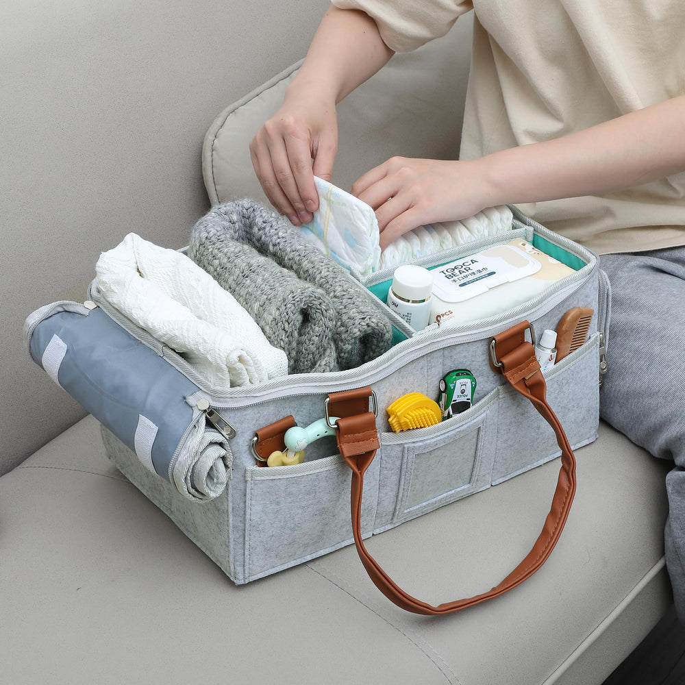 Mr. Pen diaper caddy sized 15.2x9.5x7.5 inches for ample storage