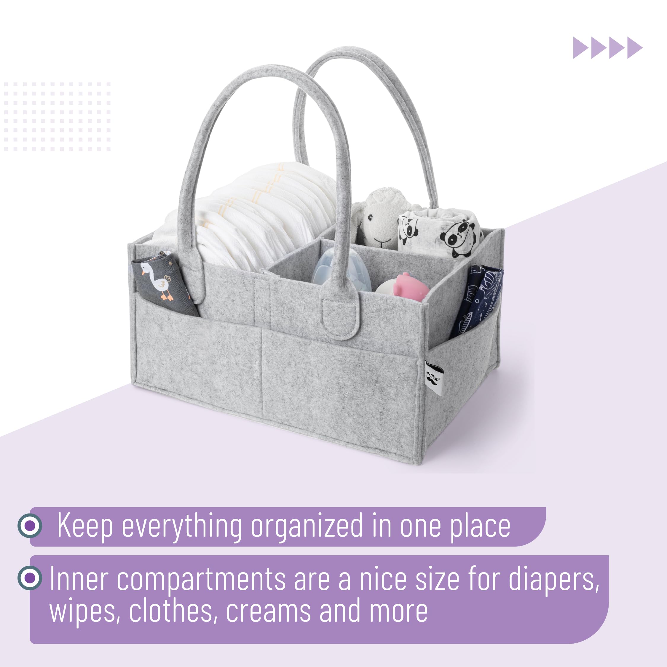 Mr. Pen organizer features long durable handles for easy carrying