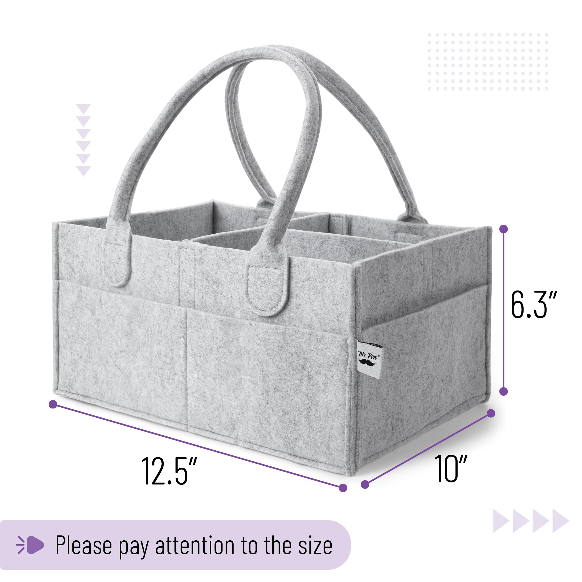 Mr. Pen Baby Diaper Organizer side pockets hold ointments neatly