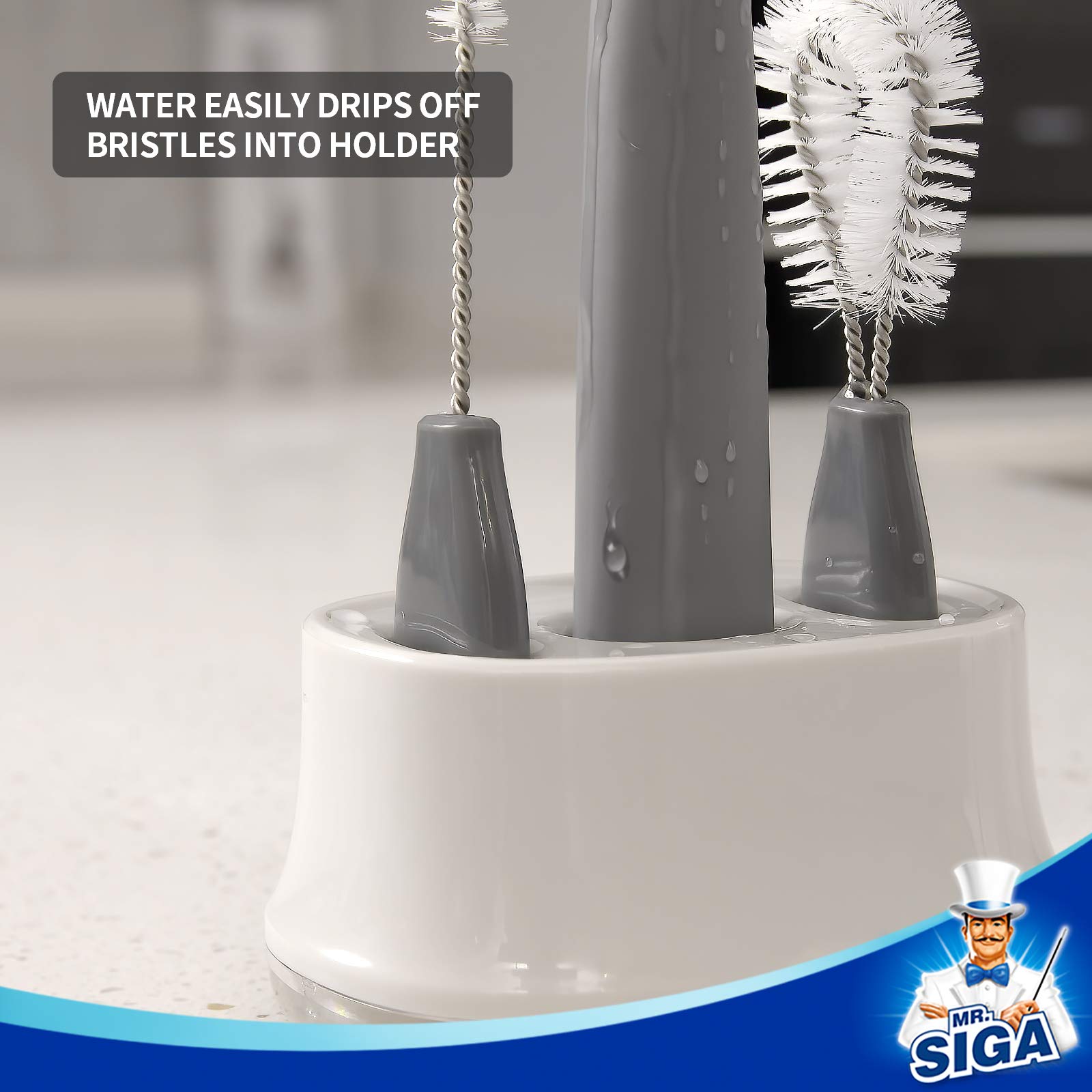 MR.SIGA storage holder keeps brushes organized and within reach.