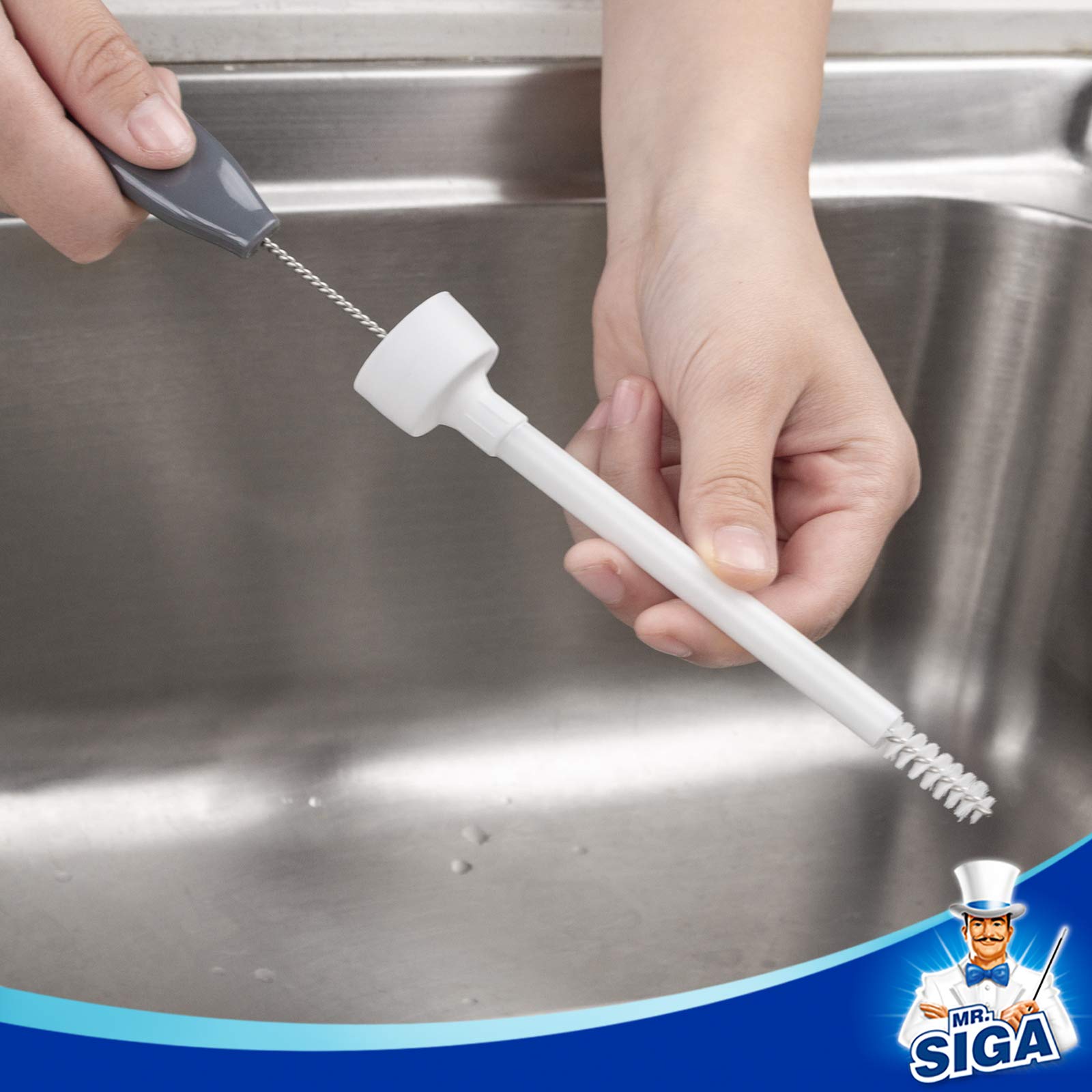 MR.SIGA detachable storage holder drains and stores brushes neatly.