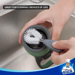 MR.SIGA straw brush cleans silicone and stainless steel straws effectively.