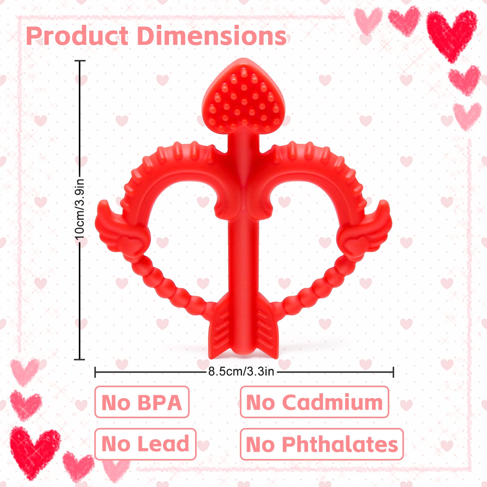MR.TIMELAG Cupid Bow Arrow teether supports self-soothing for babies.