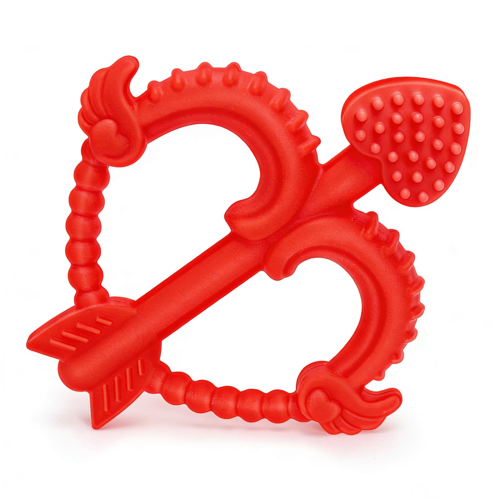 MR.TIMELAG Valentines heart teether with Cupid Bow Arrow soothes gums.