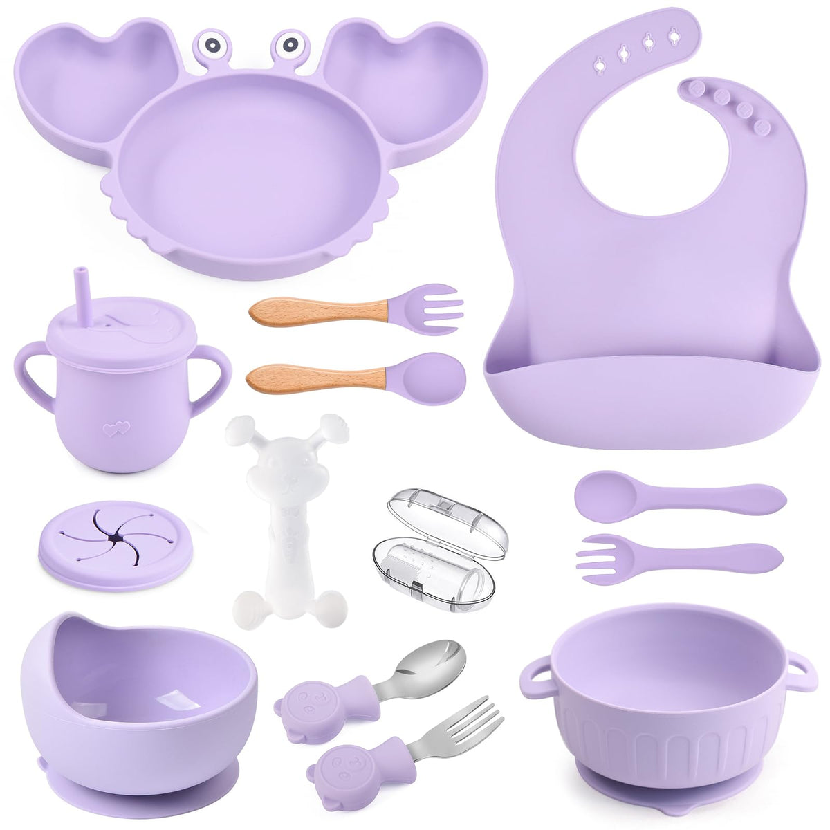 Mraisebossup silicone baby feeding set with suction plate keeps meals tidy and steady