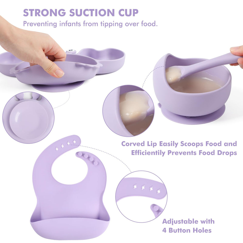 Mraisebossup spoons and forks set supports easy self-feeding