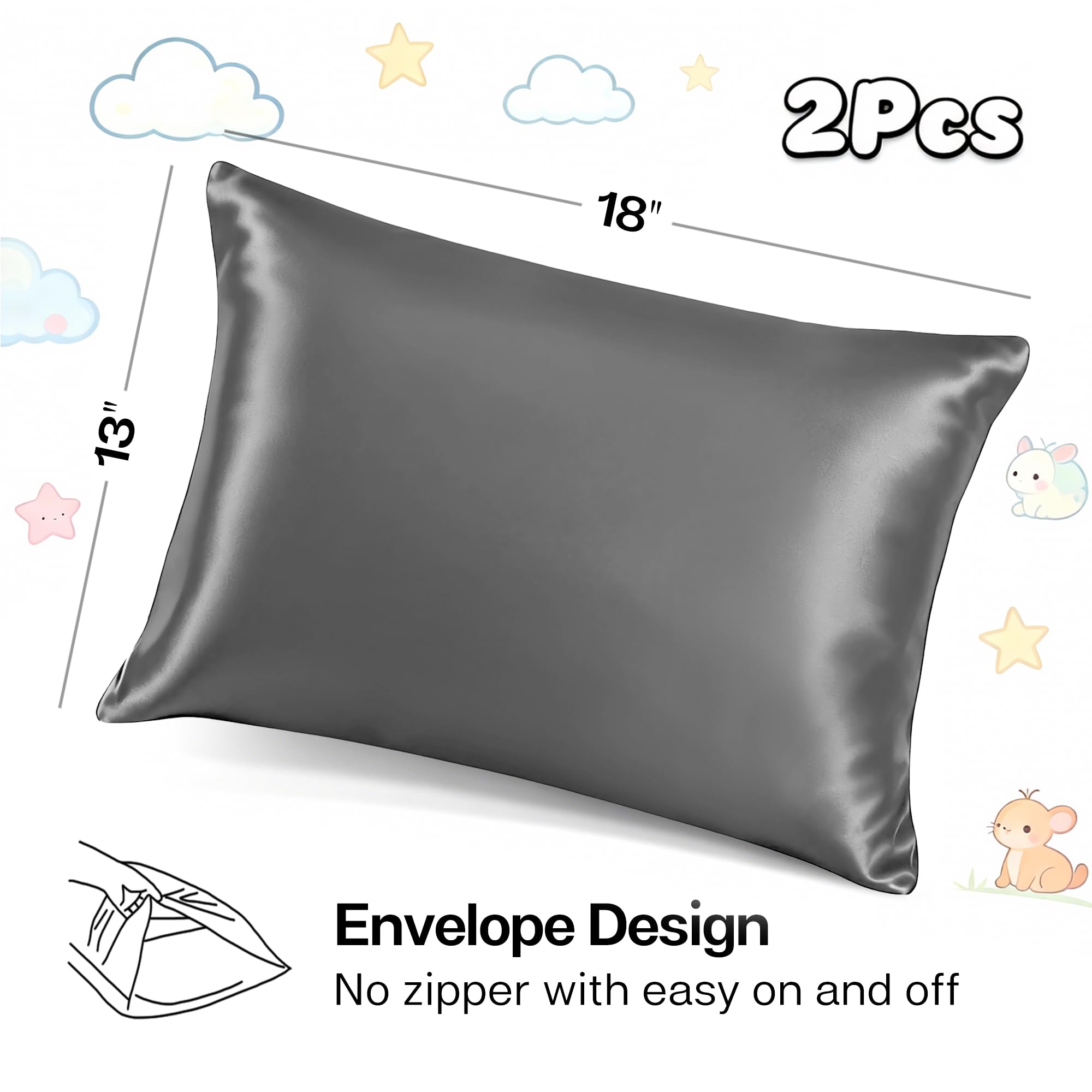 MR&HM satin pillowcase for skin minimizes friction for smoother sleep.