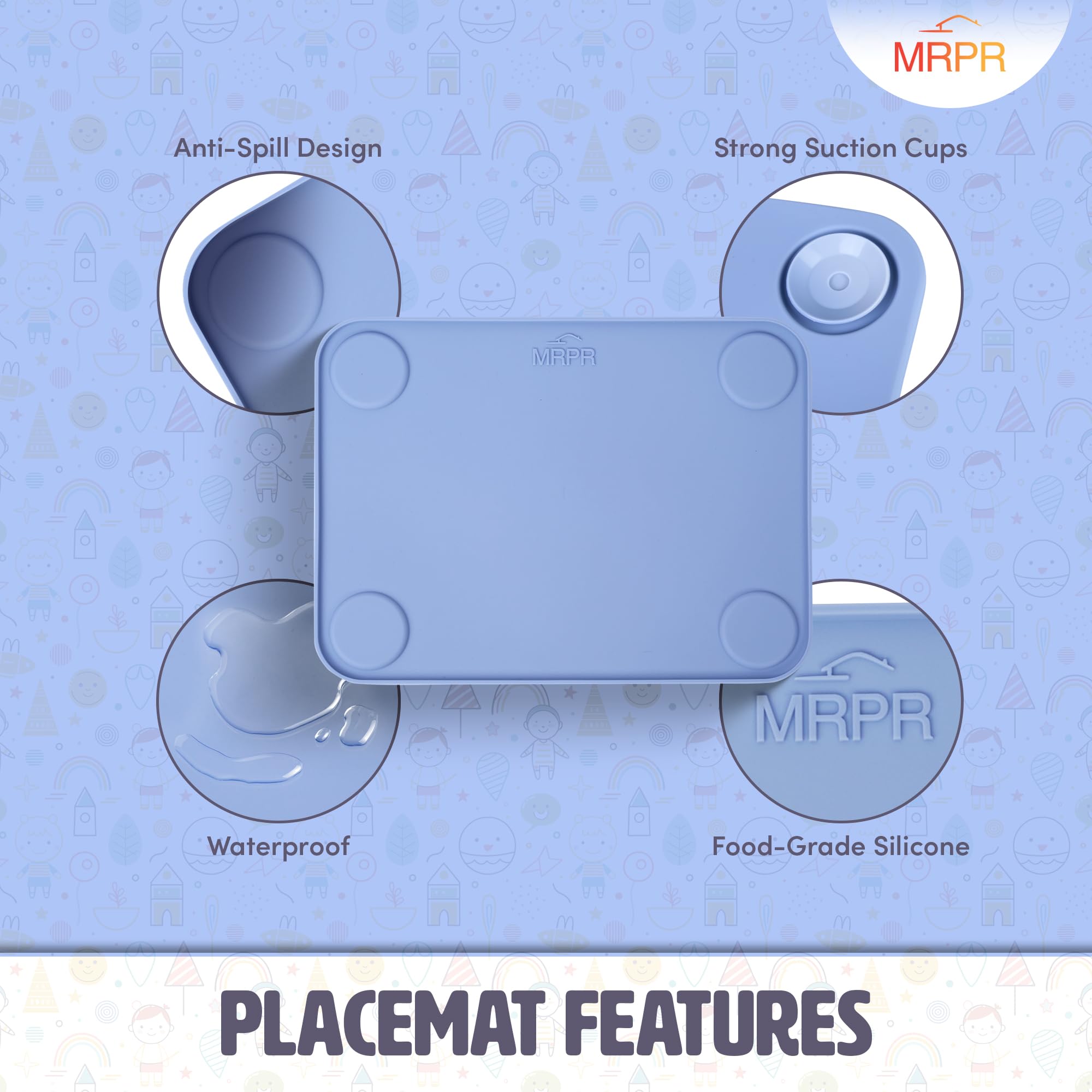 MRPR silicone suction placemat is BPA-free and phthalate-free for safe meals.