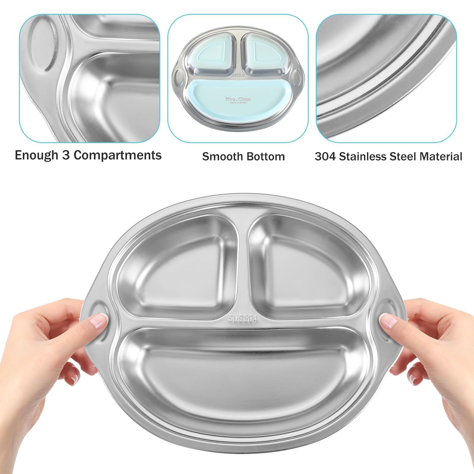Mrs. Chou 100% food-grade materials ensure safe toddler meals.