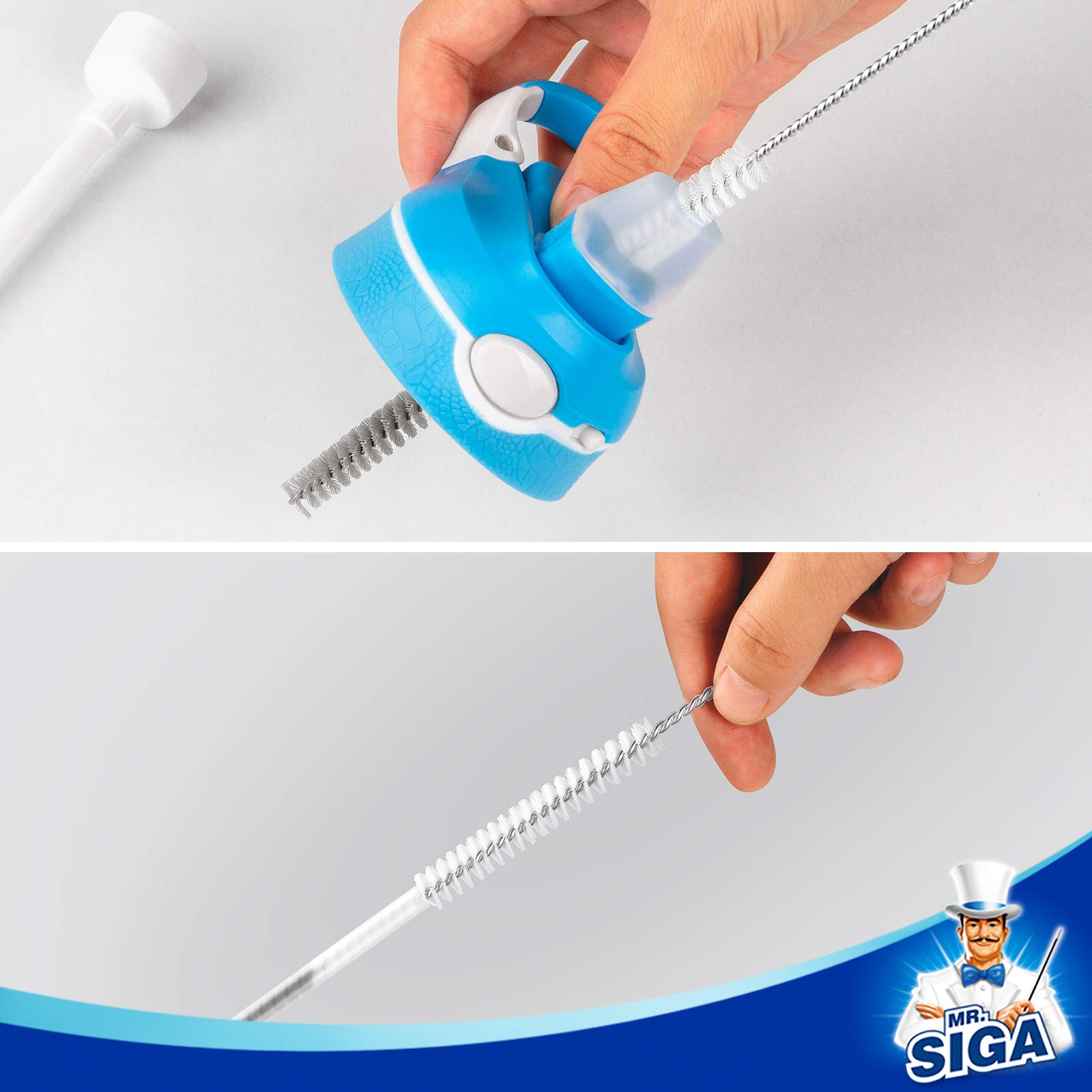 MR.SIGA 12-inch straw brush thoroughly cleans reusable straws